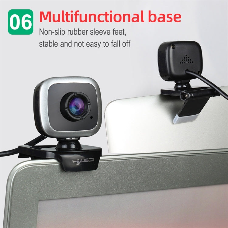 Webcam HD HXSJ A849 per PC, 480P, con microfono e rotazione a 360