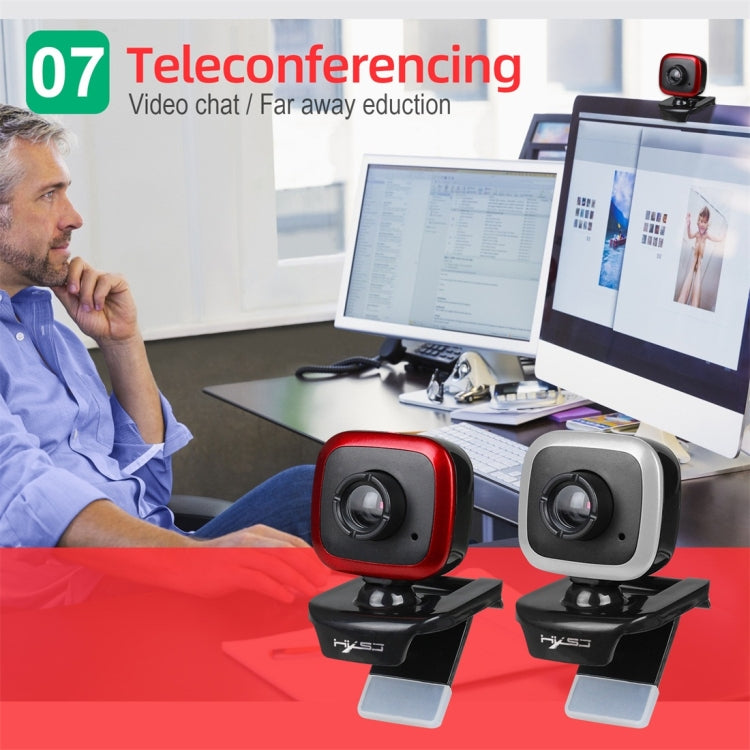 Webcam HD HXSJ A849 per PC, 480P, con microfono e rotazione a 360