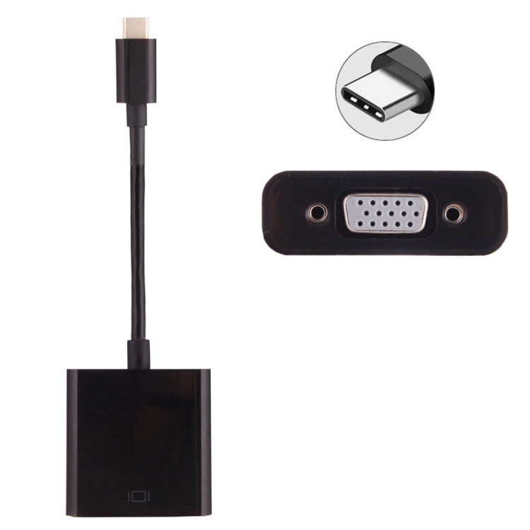 cavo-adattatore-usb-c-type-c-3-1-maschio-a-vga-femmina-per-macbook-12-pollici-chromebook-pixel-2015-nokia-n1-tablet-pc-lunghezza-circa-10-cm - immagine 1