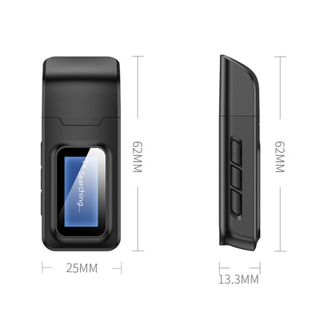 T11B Adaptateur audio pour transformateur et lecteur USB Bluetooth 5.0 2 en 1 avec écran LCD, T11B