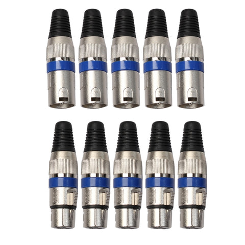 5 paires de connecteurs XLR masqués + jack femelle par micro, 5 paires