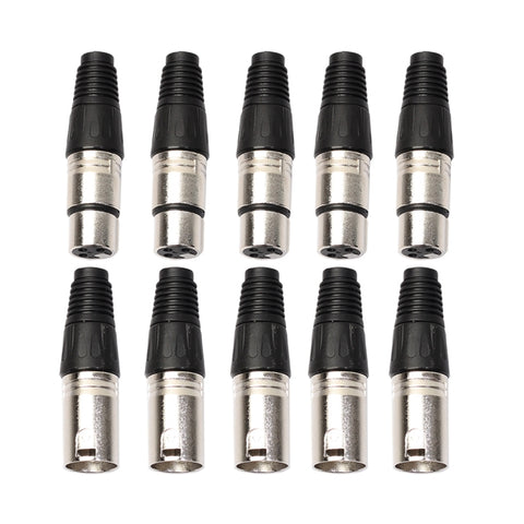 5 paia di connettori XLR a 3 pin maschio + femmina jack per microfono, 5 Pairs