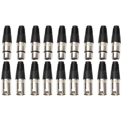 10 paia di connettori XLR a 3 pin maschio + femmina jack per microfono, 10 Pairs