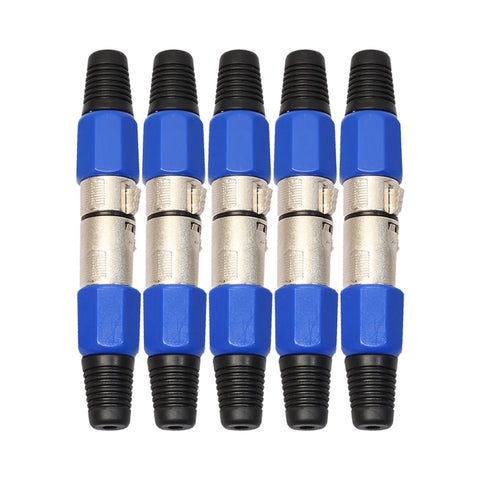 5 paia di connettori audio con presa jack XLR a 3 pin maschio femmina in metallo, 5 Pairs