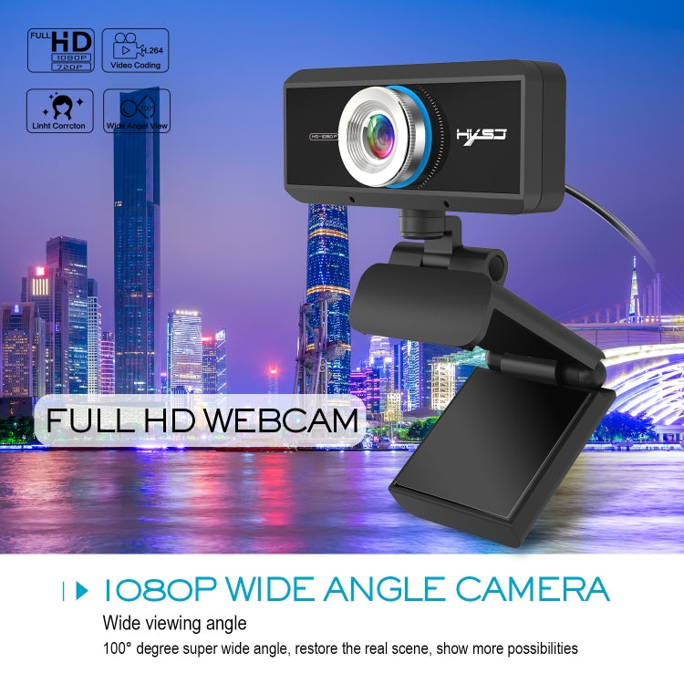 HXSJ S4 Webcam HD 1080P per PC con Messa a Fuoco Manuale e Microfono