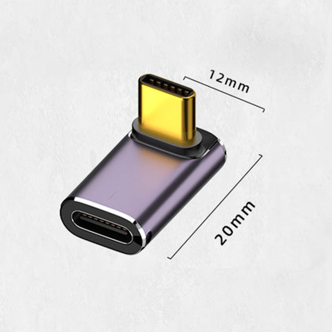 Adattatore ad angolo verticale da 40 Gbps da USB-C/Tipo-C femmina a USB-C/Tipo-C maschio da 240 W con luce, Vertical Angle Adapter