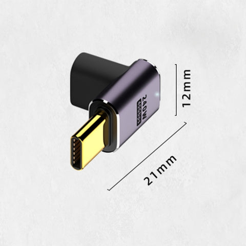 Adattatore da USB-C/Type-C femmina a USB-C/Type-C maschio da 40 Gbps su e giù con luce, Up and Down Bend Adapter