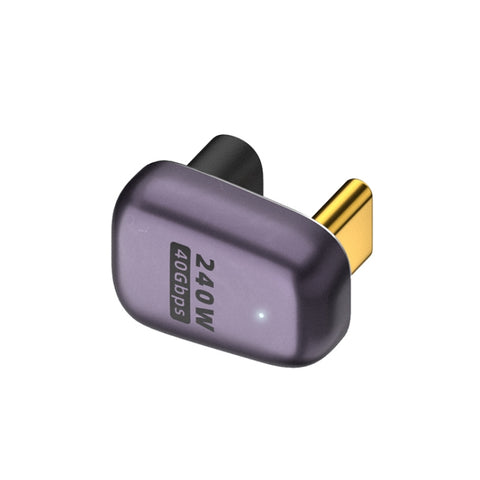 Adaptateur type U pour USB-C/Type-C féminin sur USB-C/Type-C maschio de 40 Gbps de 240 W avec lumière, adaptateur de type U