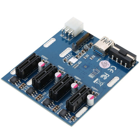 Carte convertisseur de PCI-E à PCI-E de 1 à 4 1 X Express Card avec 4 ports Slot PCI-E