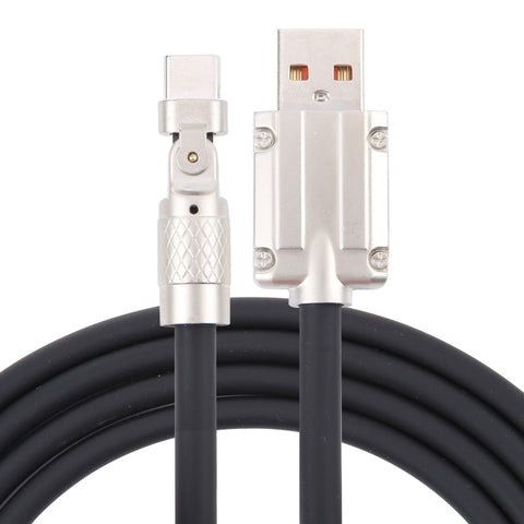 Cavo di ricarica rapida con spina metallica da 180 gradi da USB a Type-C serie Mech 6A 120W, lunghezza: 1,2 m, 1.2m Type-C, 1.2m 180-degree Type-C