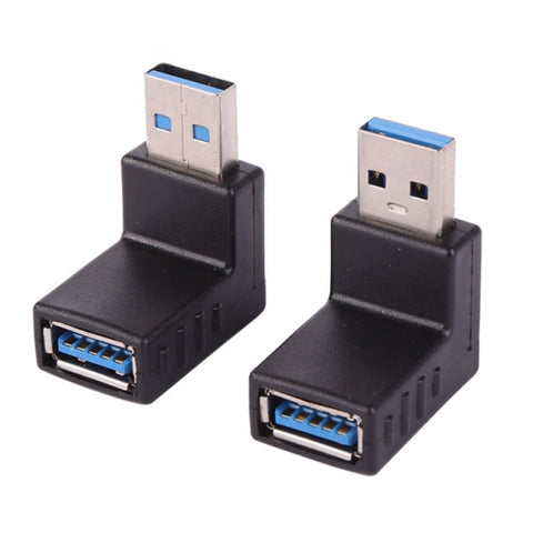 Adattatore convertitore connettore cavo di prolunga USB 3.0 a forma di L da 90 gradi maschio a femmina a forma di L da 2 pezzi