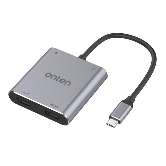 Onten 9175K Hub USB-C 4 in 1 con doppio HDMI, USB 3.0 e ricarica PD