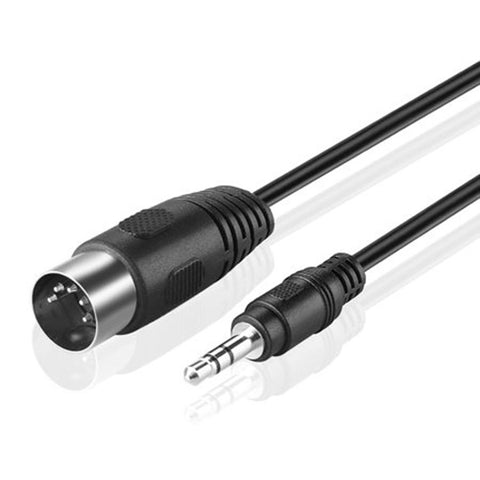 Adaptateur de prise audio stéréo de 3,5 mm à Din 5 broches MIDI, longueur de prise : 1,5 m