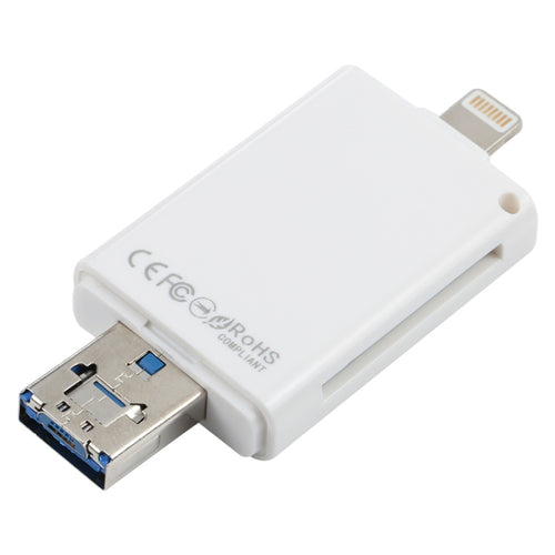 3-in-1 i-Flash Card Reader for TF/SD with USB & Micro USB