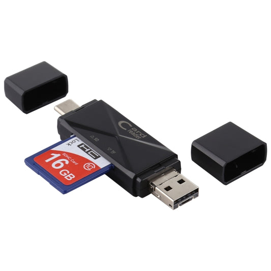 Lettore di schede USB-C e SD/TF con porta Micro USB e USB 2.0