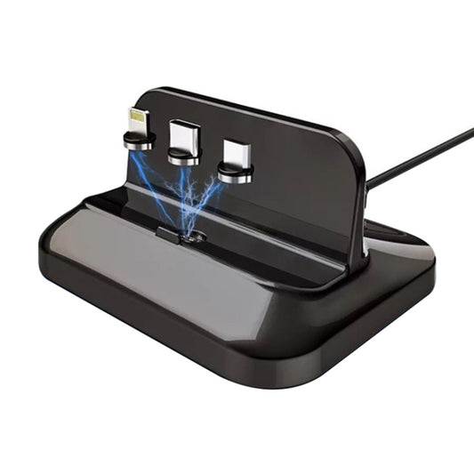 XBX-02 Base di ricarica magnetica 3 in 1 8 pin + USB-C / Type-C + presa micro USB, XBX-02