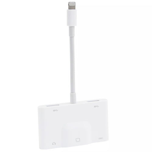 5-in-1 8-Pin Male Adapter with USB, AUX, Ethernet & Power