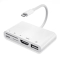 8-Pin Male to USB HDMI OTG Adapter with TF/SD Card Slot