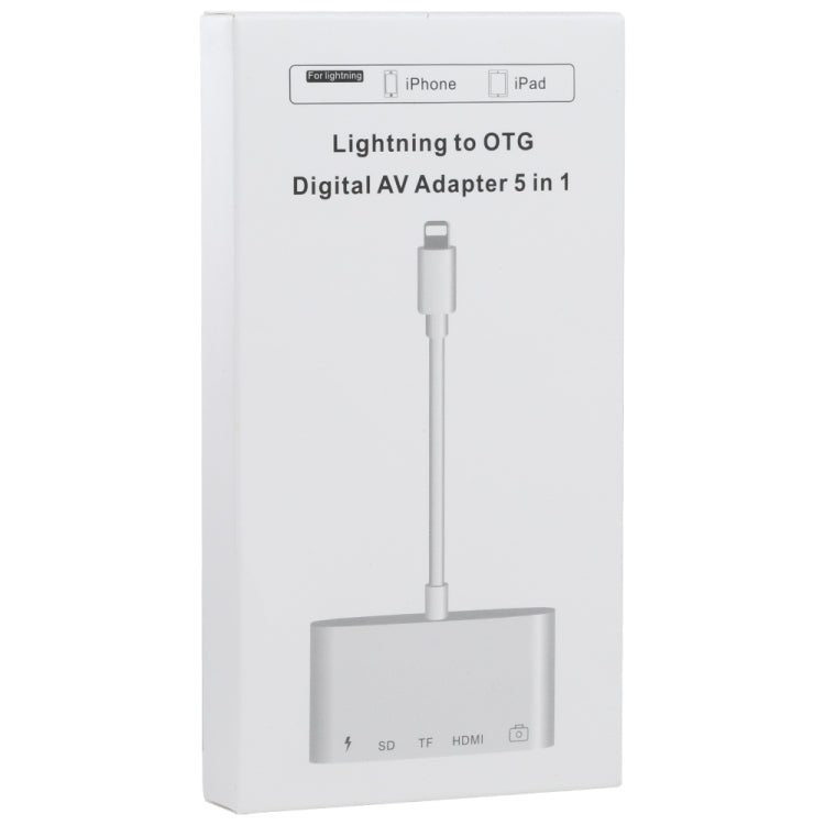 8-Pin Male to USB HDMI OTG Adapter with TF/SD Card Slot