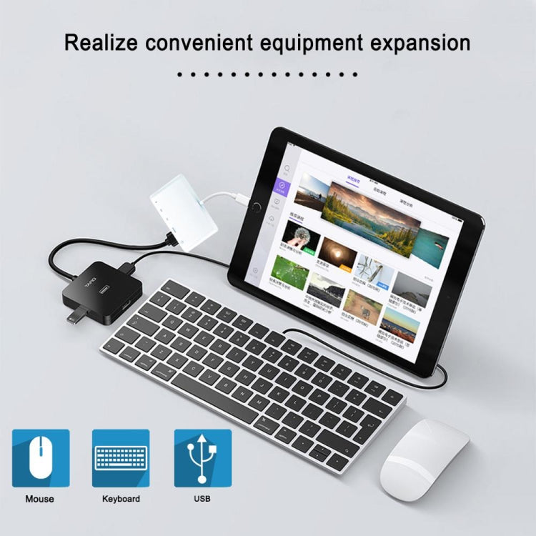 8-Pin Male to USB HDMI OTG Adapter with TF/SD Card Slot