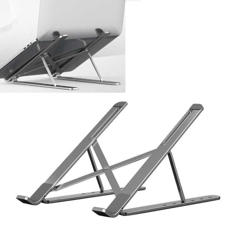Portable Adjustable Laptop Stand Desktop Lifting Height Increase Rack Folding Heat Dissipation Holder, Style: Ordinary, Style: Ordinary(Grey)           ...
