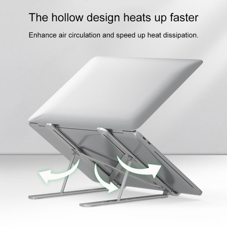 Portable Adjustable Laptop Stand Desktop Lifting Height Increase Rack Folding Heat Dissipation Holder, Style: Ordinary, Style: Ordinary(Grey)           ...