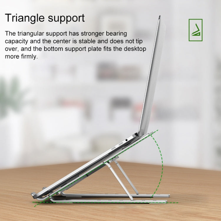 Portable Adjustable Laptop Stand Desktop Lifting Height Increase Rack Folding Heat Dissipation Holder, Style: Ordinary, Style: Ordinary(Grey)           ...