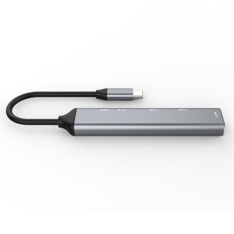 C-805 Adaptateur pour lecteur de carte 5 en 1 de USB-C/Type-C à 3 USB 3.0 + TF/SD, C-805