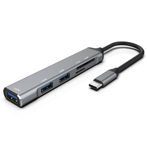 C-805 Adaptateur pour lecteur de carte 5 en 1 de USB-C/Type-C à 3 USB 3.0 + TF/SD, C-805
