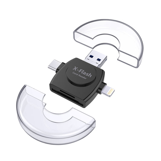 X-Flash R01 3 in 1 8 Pin + USB-C / Type-C + Interfaccia Micro USB Lettore di schede SD / TF