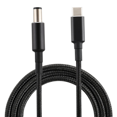 Cavo di ricarica en tessuto di nylon maschio PD 100 W 7,4 x 0,6 mm a USB-C / Type-C maschio per HP, longhezza cavo: 1,7 m, 7,4 x 0,6mm for HP