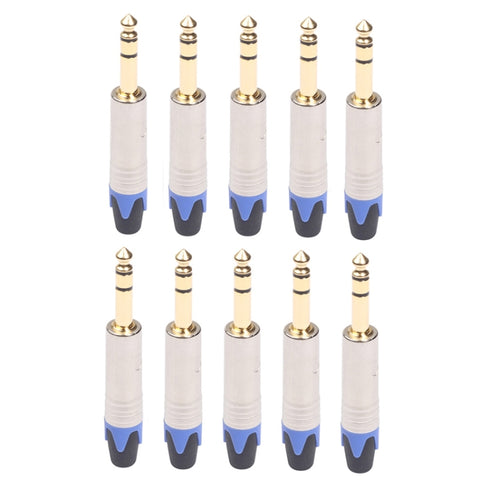 10 PZ TC203N Spina per saldatura connettore audio stereo placcato oro da 6,35 mm