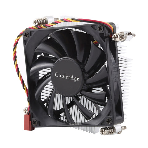 CoolAge 1155-1U DC 12V 2000PRM 30.5cfm Dissipatore di calore in alluminio Cuscinetto idraulico Ventola di raffreddamento Ventola di raffreddamento della CPU per Intel 1150 1156 1151, 1155-1U Aluminum
