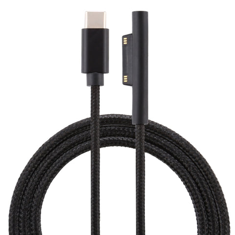 Câble d'alimentation en nylon USB-C/Type-C à 6 broches pour adaptateur pour ordinateur portable Microsoft Surface Pro 3/4/5/6, longueur du câble : 1,5 m, pour Microsoft Surface Pro 3/4/5/6