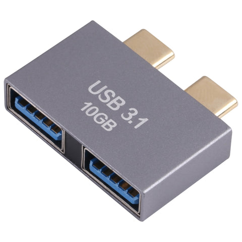 2 adaptateurs USB féminins et 2 câbles USB-C/type C, 2 x USB femelle vers 2 x Type-C mâle
