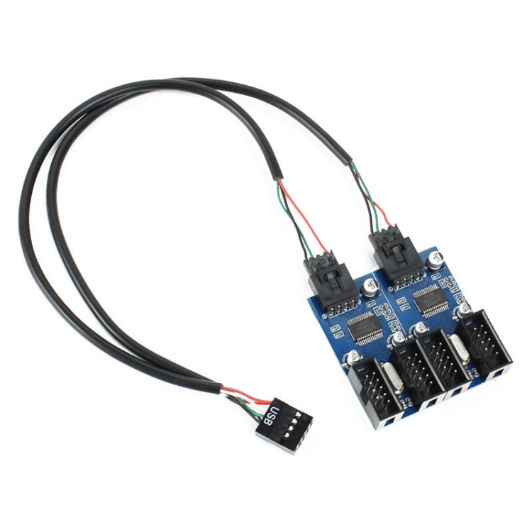 9 Pin USB Header Male to 4 Female Extension Cable Connector