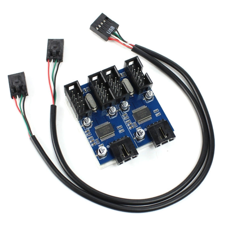 9 Pin USB Header Male to 4 Female Extension Cable Connector