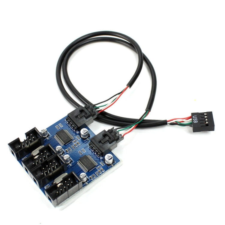 9 Pin USB Header Male to 4 Female Extension Cable Connector