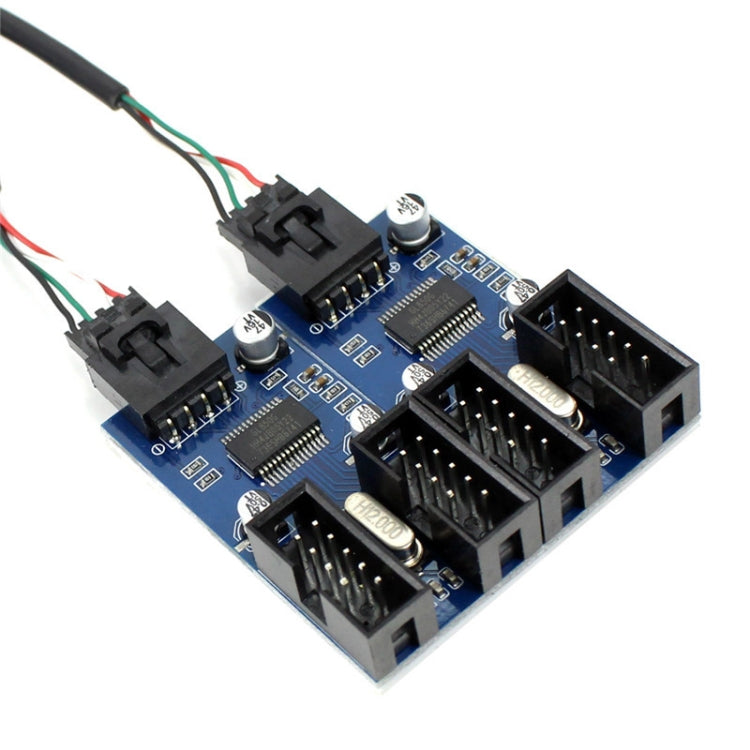 9 Pin USB Header Male to 4 Female Extension Cable Connector