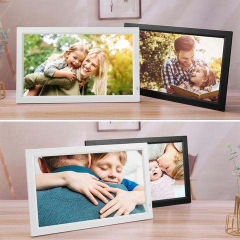 Corniche pour photo numérique avec affichage à LED de 21,5 pouces avec support et télécommande, prise américaine, 21,5 pouces