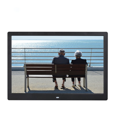 Corniche pour photo numérique à 14 pouces Corniche pour photo électronique Support latéral ultra étendu 1080P Machine publique à mur