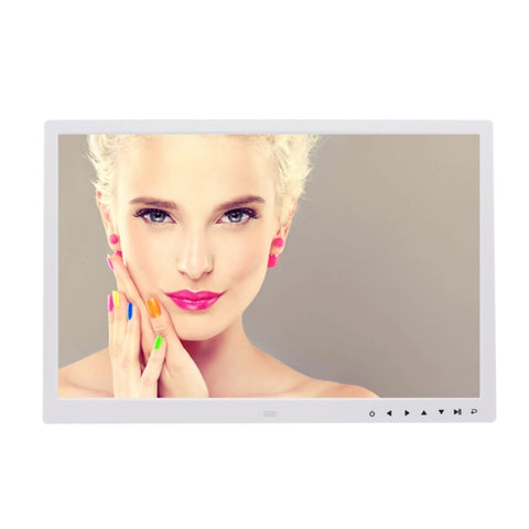 Corniche pour photo numérique avec affichage LED de 17,0 pouces avec impulsion de contrôle à 7 boutons/support/télécommande, technologie Allwinner, support USB/entrée fiche SD/OTG, colonne USA/UE/Royaume-Uni, 17,0 pouces/avec bouton tactile noir