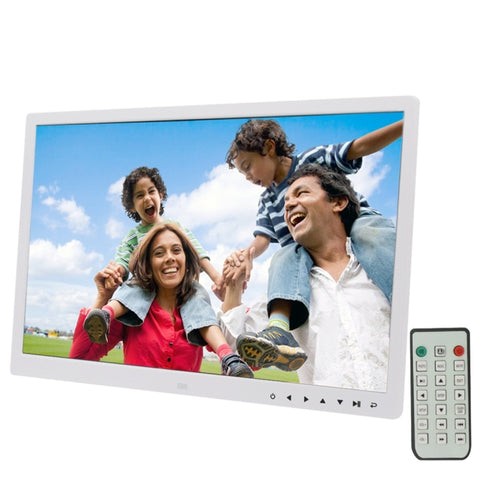 Corniche pour photo numérique avec affichage LED de 17,0 pouces avec impulsion de contrôle à 7 boutons/support/télécommande, technologie Allwinner, support USB/entrée fiche SD/OTG, colonne USA/UE/Royaume-Uni, 17,0 pouces/avec bouton tactile noir