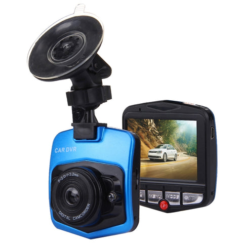 Videocamera per auto DVR VGA 480P Registratore di guida Videocamera digitale Registratore vocale con display LCD da 2,4 pollici, supporto scheda Micro TF da 32 GB e funzione di visione notturna a infrarossi (Nero + Blu), 2.4 inch LCD