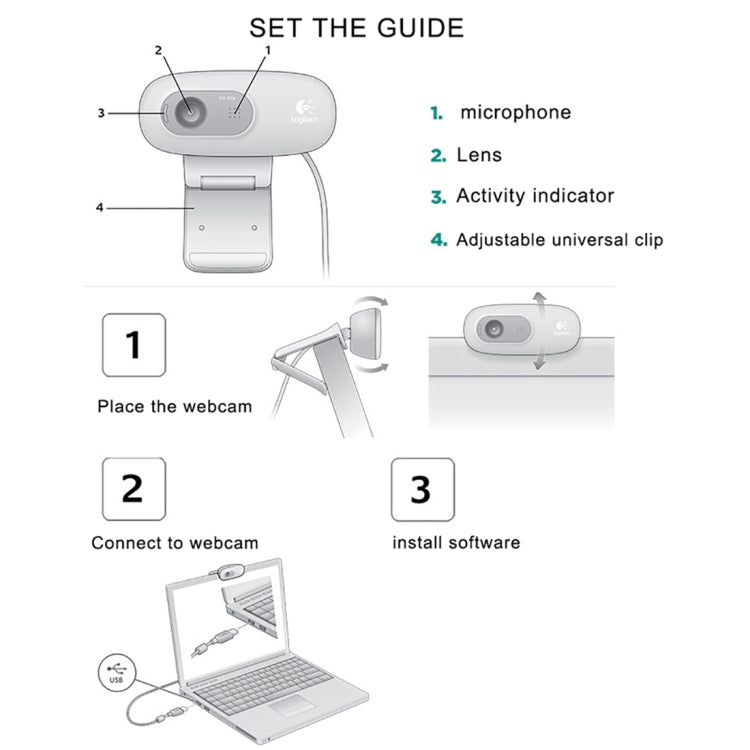 Webcam Logitech C270 HD per videochiamate in alta definizione 720p