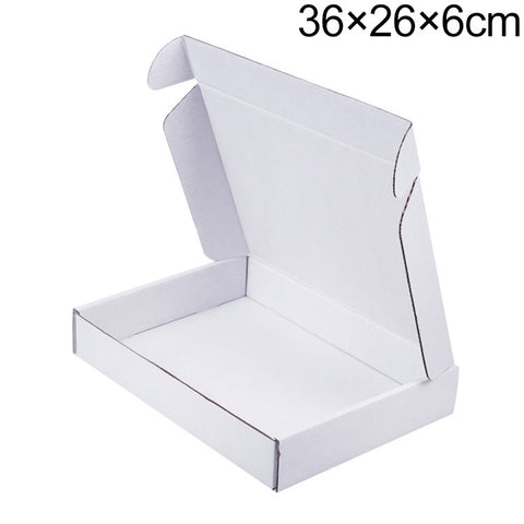 Scatola per imballaggio di abbigliamento da 100 pezzi, scatola di spedizione, colore: bianco, dimensioni: 36x26x6 cm, 36x26x6cm