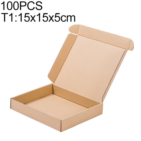 Scatola per imballaggio di scatole di spedizione in carta kraft da 100 pezzi, dimensioni: T1, 15x15x5 cm, 15x15x5cm
