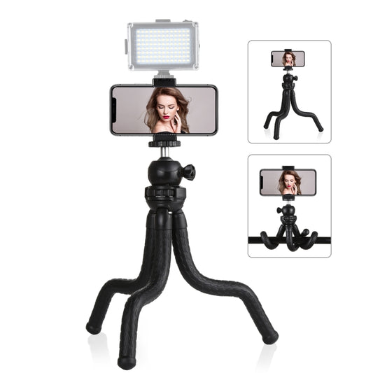 PULUZ Mini Octopus Supporto per treppiede flessibile con testa a sfera e morsetto per telefono + adattatore per treppiede e vite lunga per fotocamere reflex, GoPro, cellulare, dimensioni: 30 cm x 5 cm, 30cm Tripod + Phone Clamp