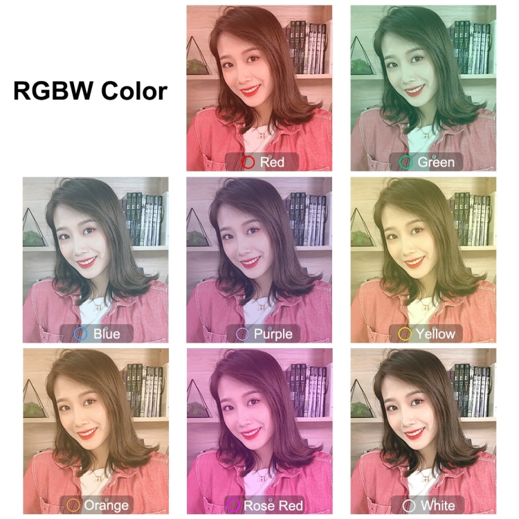 PULUZ 4.7 inch 12cm Curved Surface Ring Light + Round Base Desktop Mount USB 10 Modes 8 Colors RGBW Dimmable LED Ring Selfie Beauty Vlogging Photography...