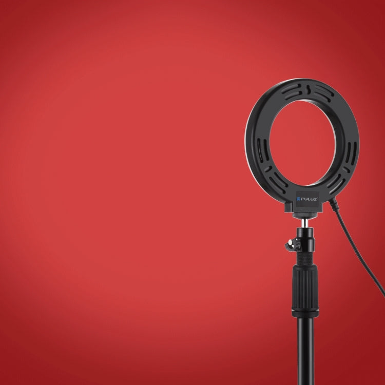 PULUZ 4.7 inch 12cm Curved Surface Ring Light + Round Base Desktop Mount USB 10 Modes 8 Colors RGBW Dimmable LED Ring Selfie Beauty Vlogging Photography...